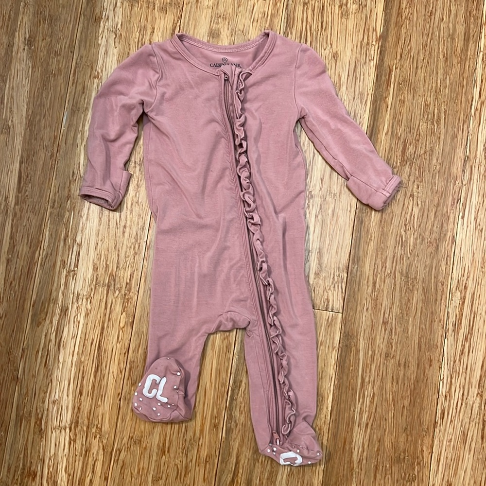 Caden Lane Ruffle Zipper Footie